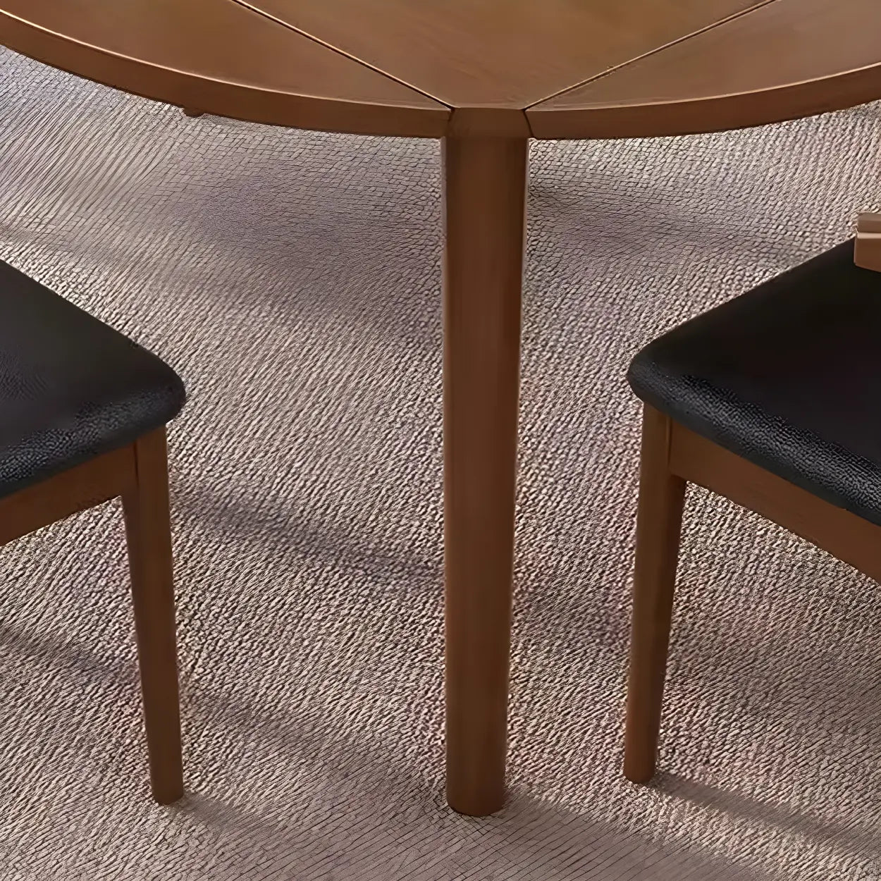 Traditional Round Foldable Wood Drop Leaf Dining Table
