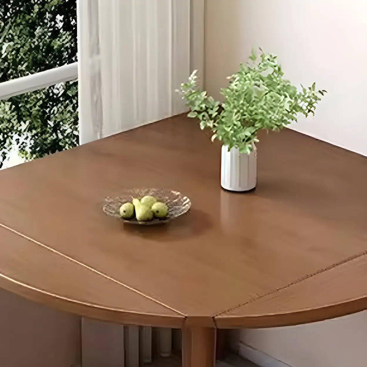 Traditional Round Foldable Wood Drop Leaf Dining Table