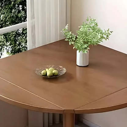 Traditional Round Foldable Wood Drop Leaf Dining Table