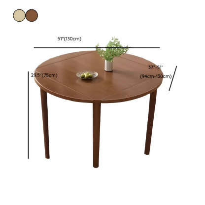 Traditional Round Foldable Wood Drop Leaf Dining Table