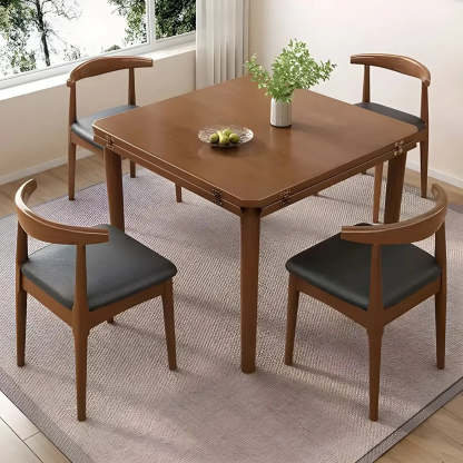 Traditional Round Foldable Wood Drop Leaf Dining Table