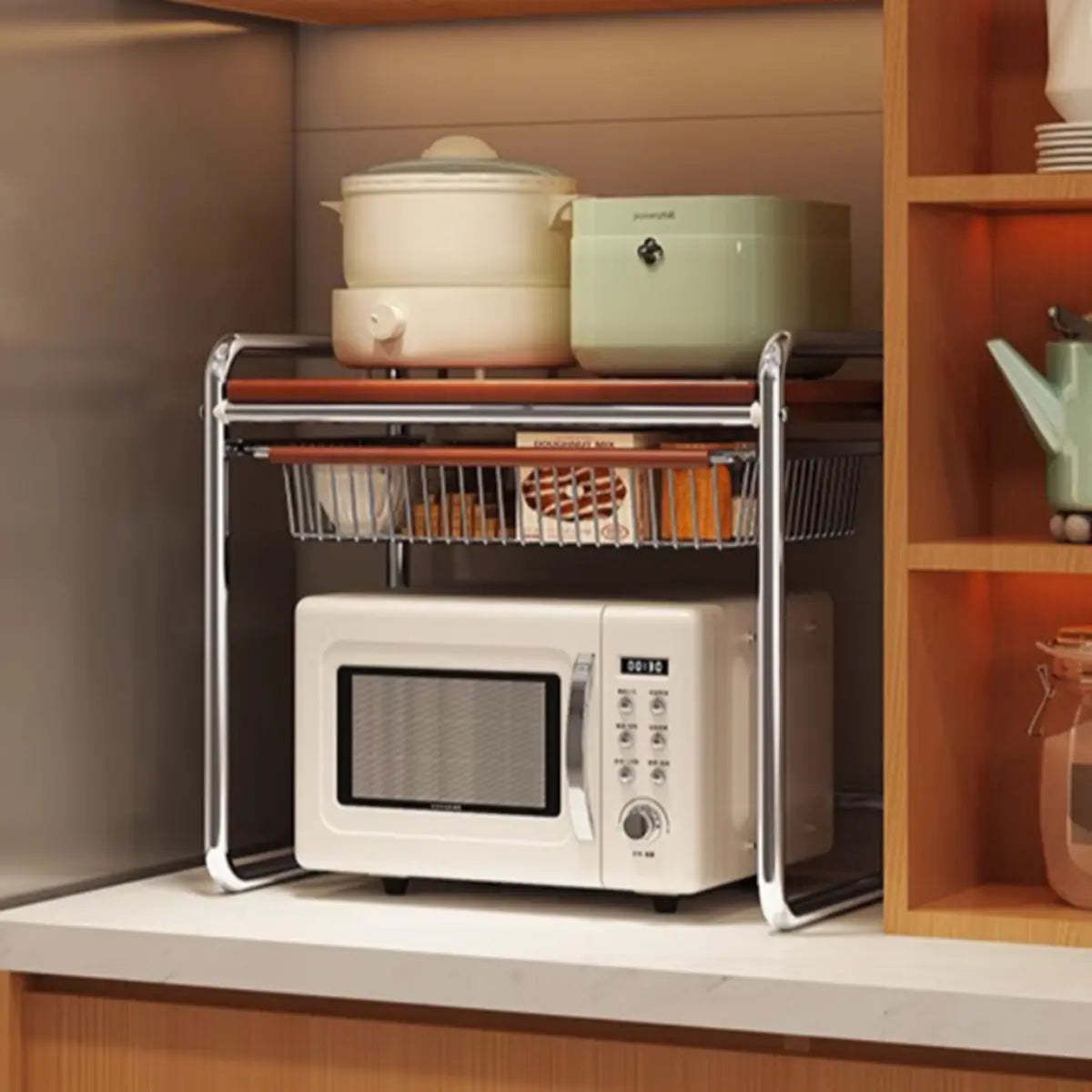 Traditional Silver Metal Frame Baker's Rack