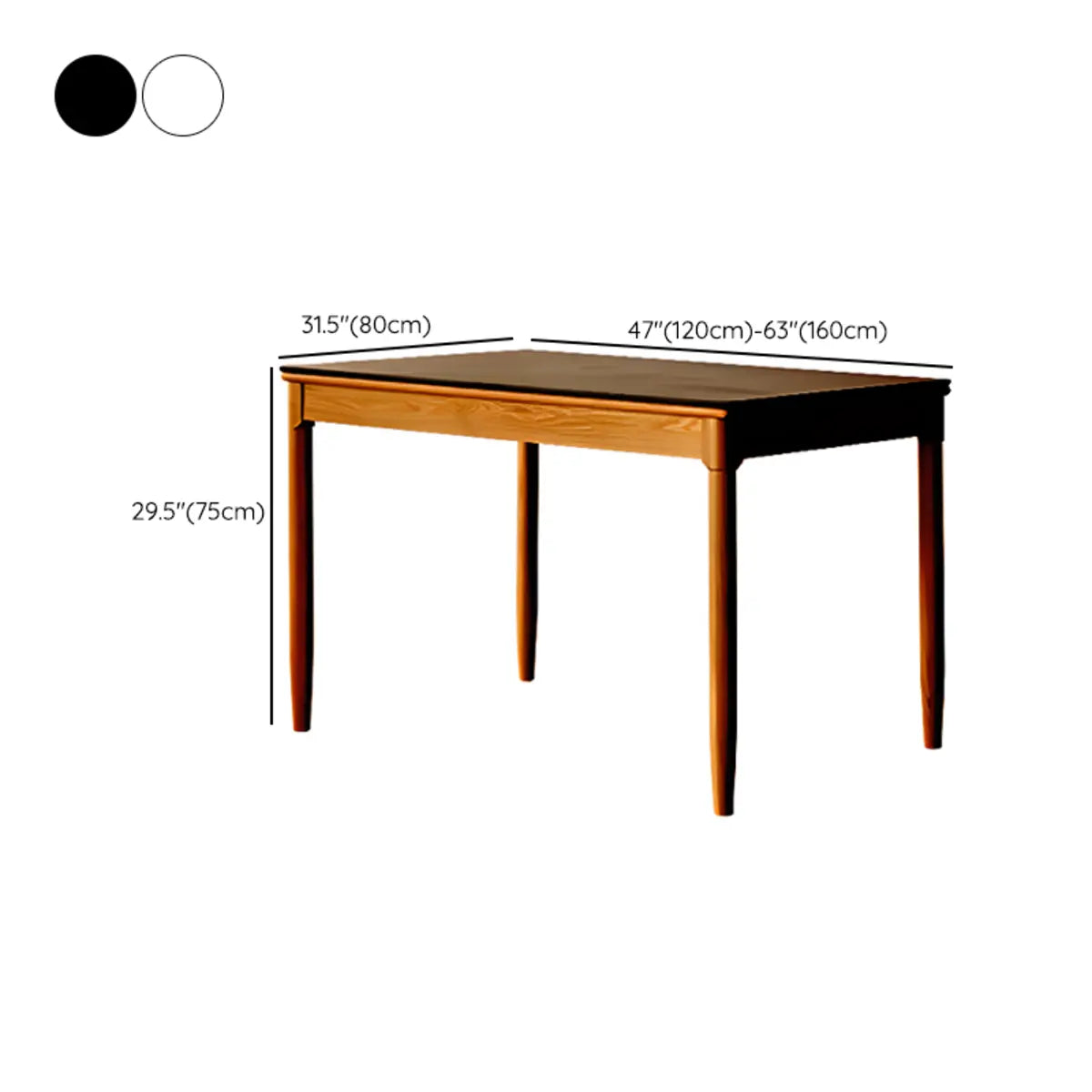 Traditional Rectangular Wood White Top Dining Table