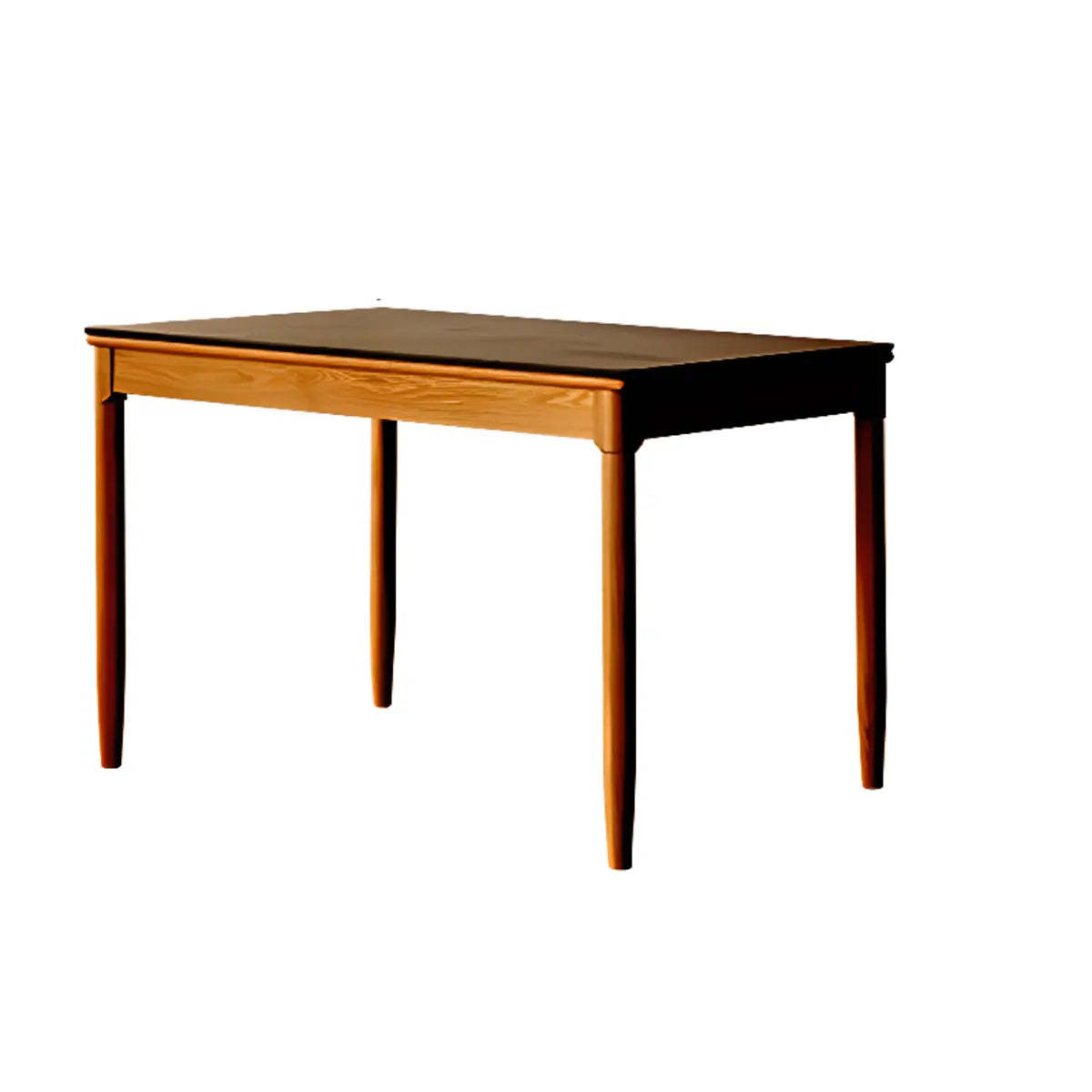 Traditional Rectangular Wood White Top Dining Table — Black / Without Chairs