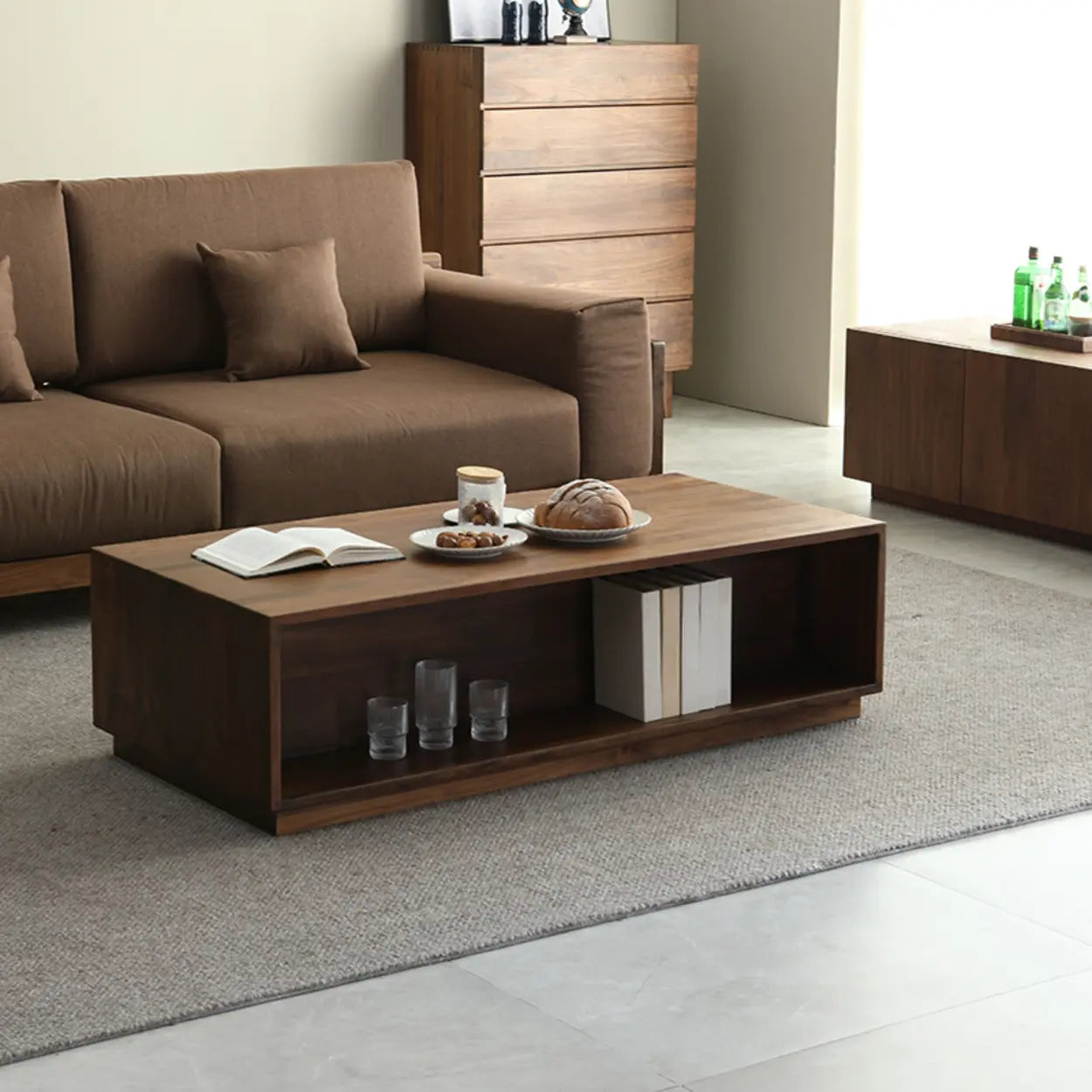 Traditional Solid Walnut Rectangular Coffee Table