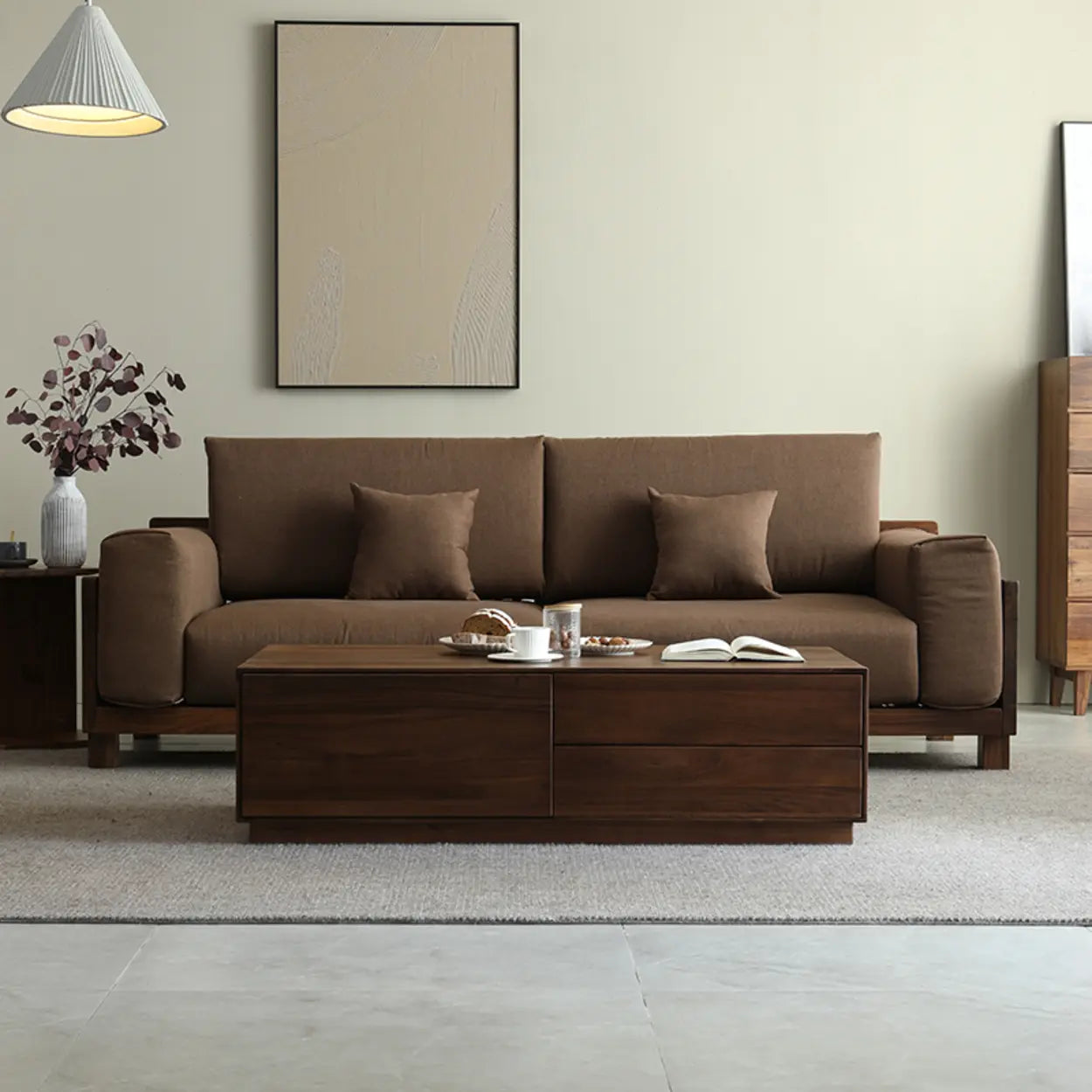 Traditional Solid Walnut Rectangular Coffee Table