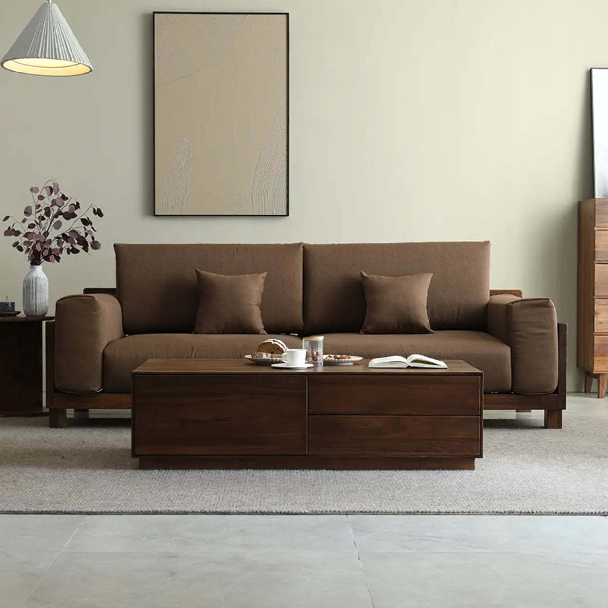 Traditional Solid Walnut Rectangular Coffee Table