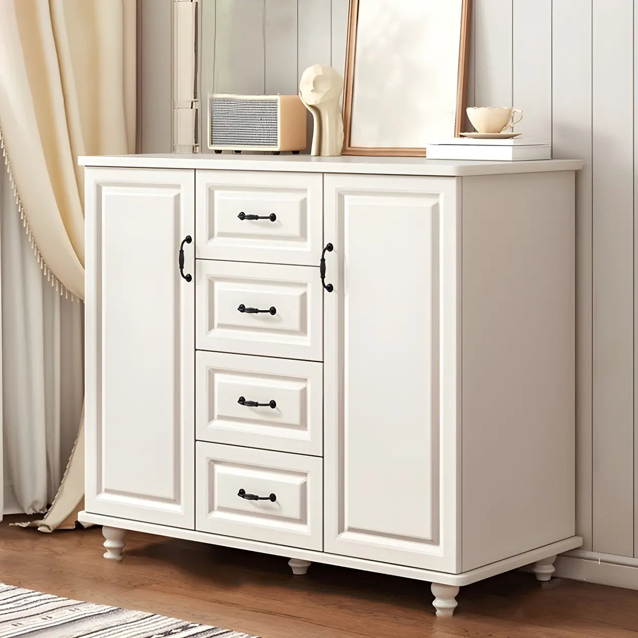 Traditional Walnut Wood Dresser Chest — Walnut