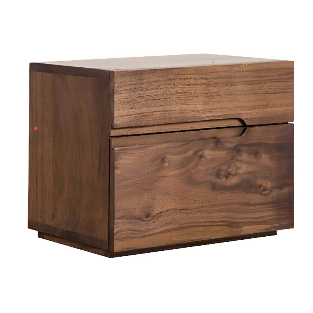 Traditional Walnut Wood Nightstand with Drawers