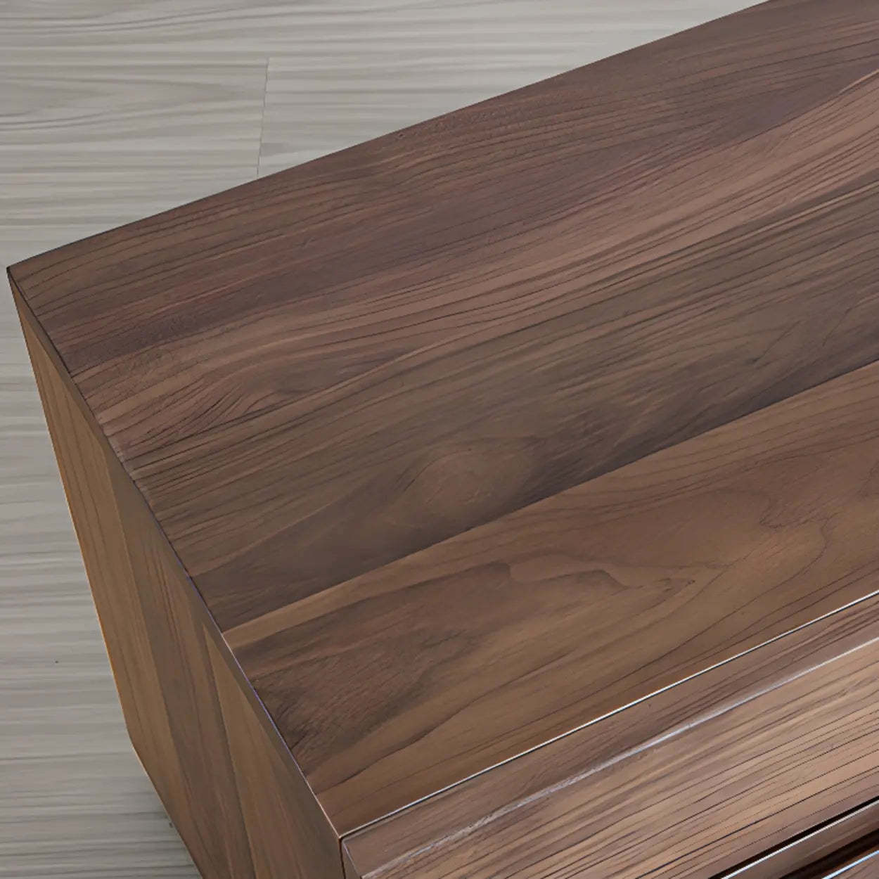 Traditional Walnut Wood Nightstand with Drawers