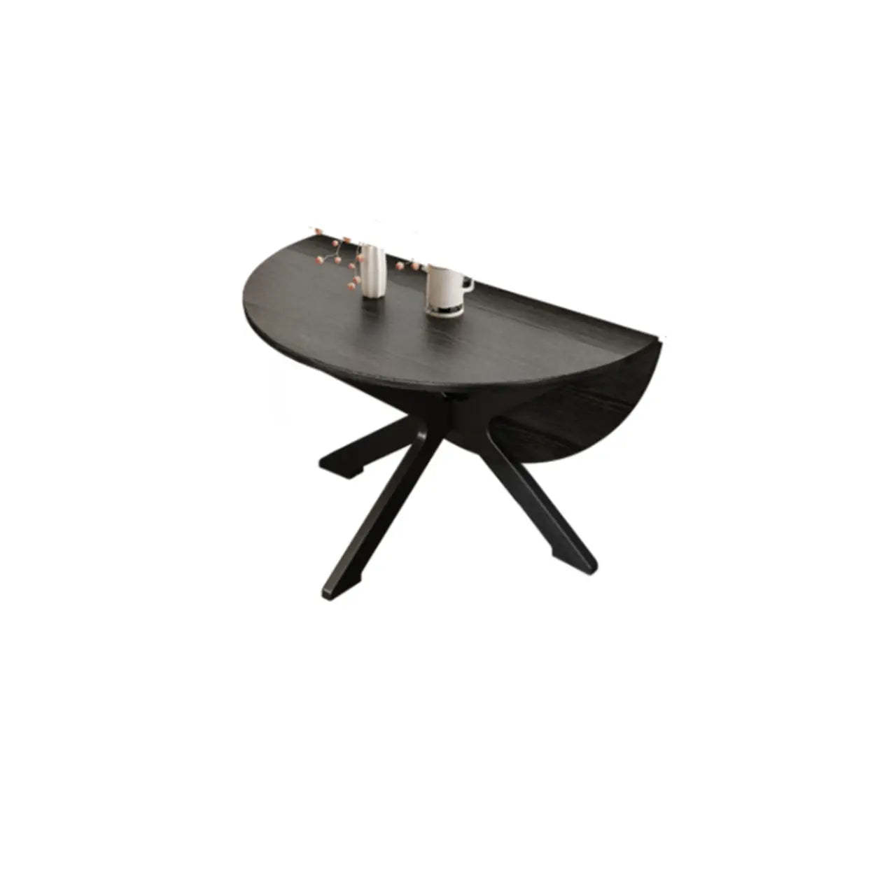 Traditional Wood Round Drop Leaf Foldable Dining Table