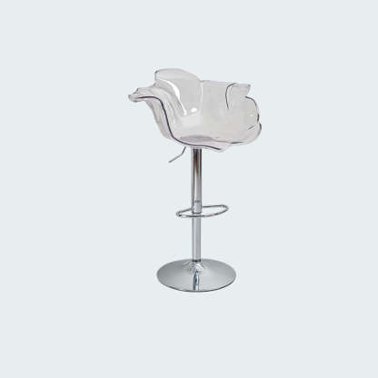 Nordic Bud Injection Iron Bar Stool — Silver Electroplating / Fruit Green