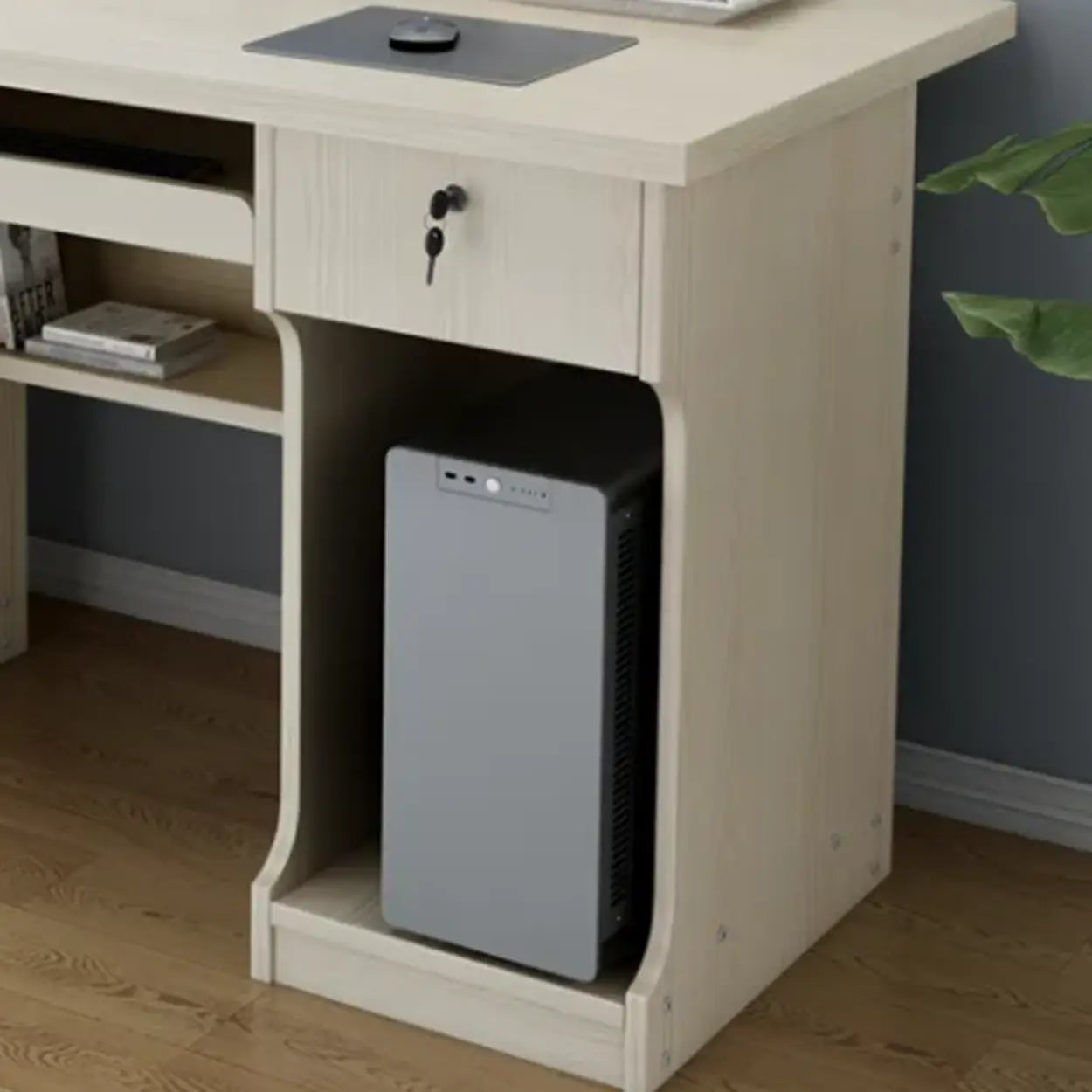 Transitional Ergonomic Wood Computer Desk with Drawers — Without Chairs / Cabinet Not Included