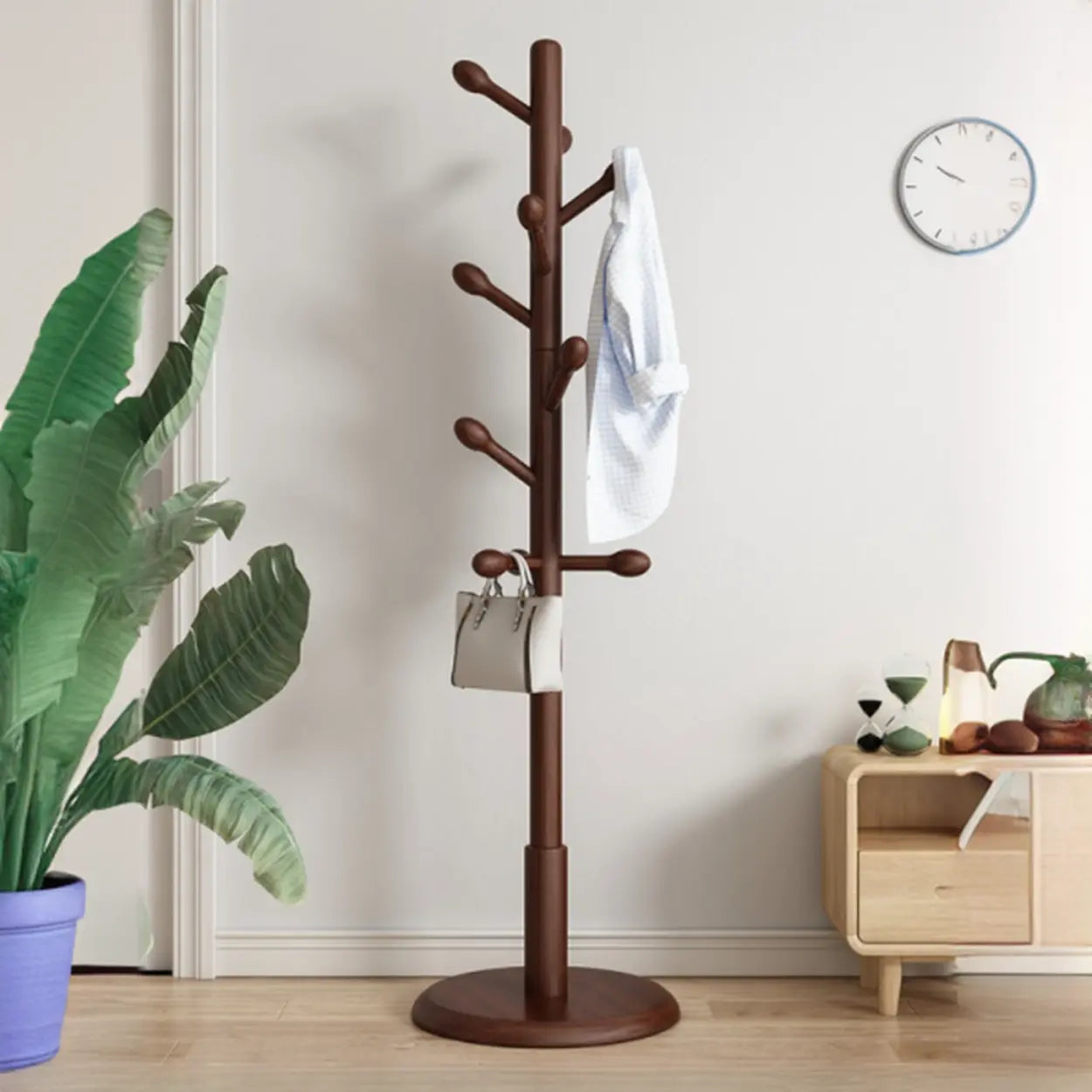 Tree Wood Hallway Brown Tall Coat Rack