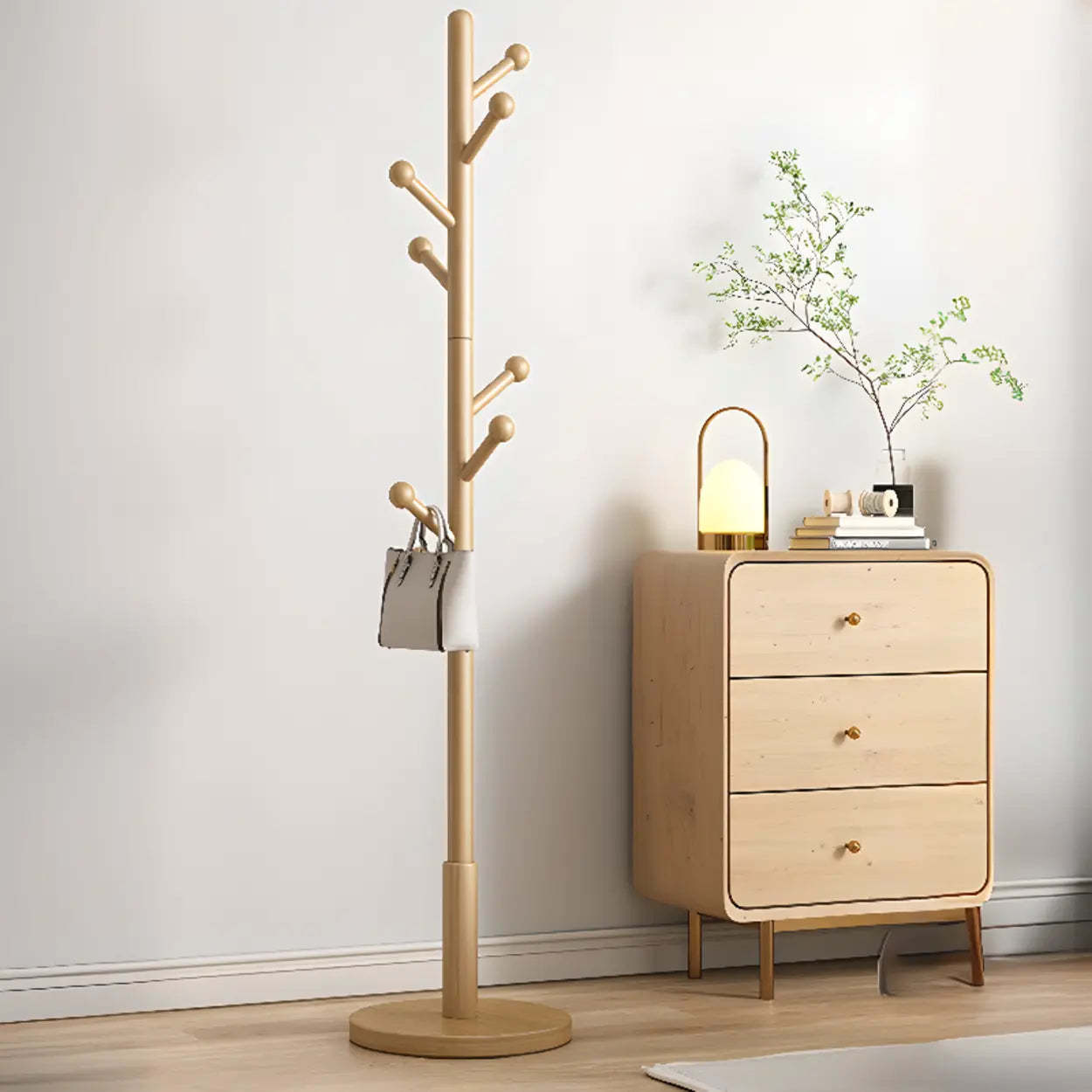 Tree Wood Hallway Brown Tall Coat Rack