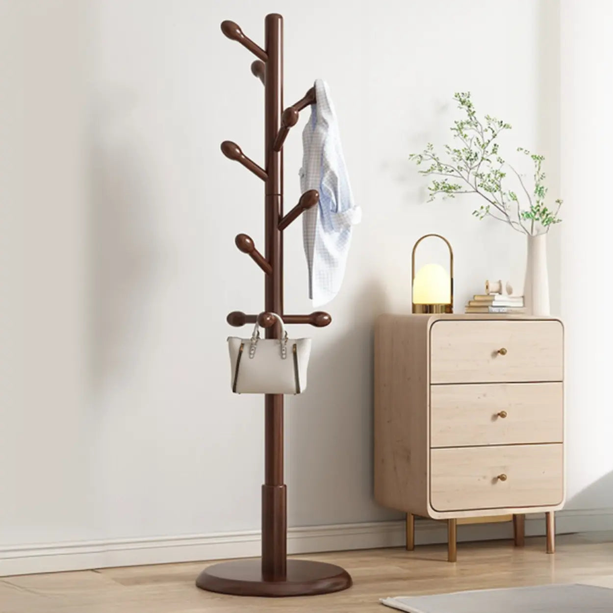 Tree Wood Hallway Brown Tall Coat Rack
