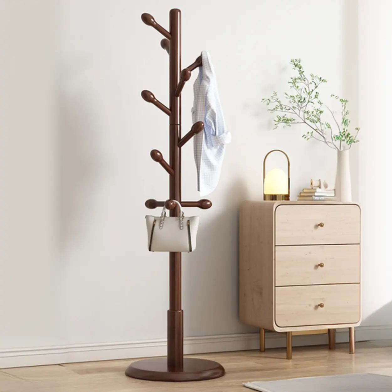 Tree Wood Hallway Brown Tall Coat Rack