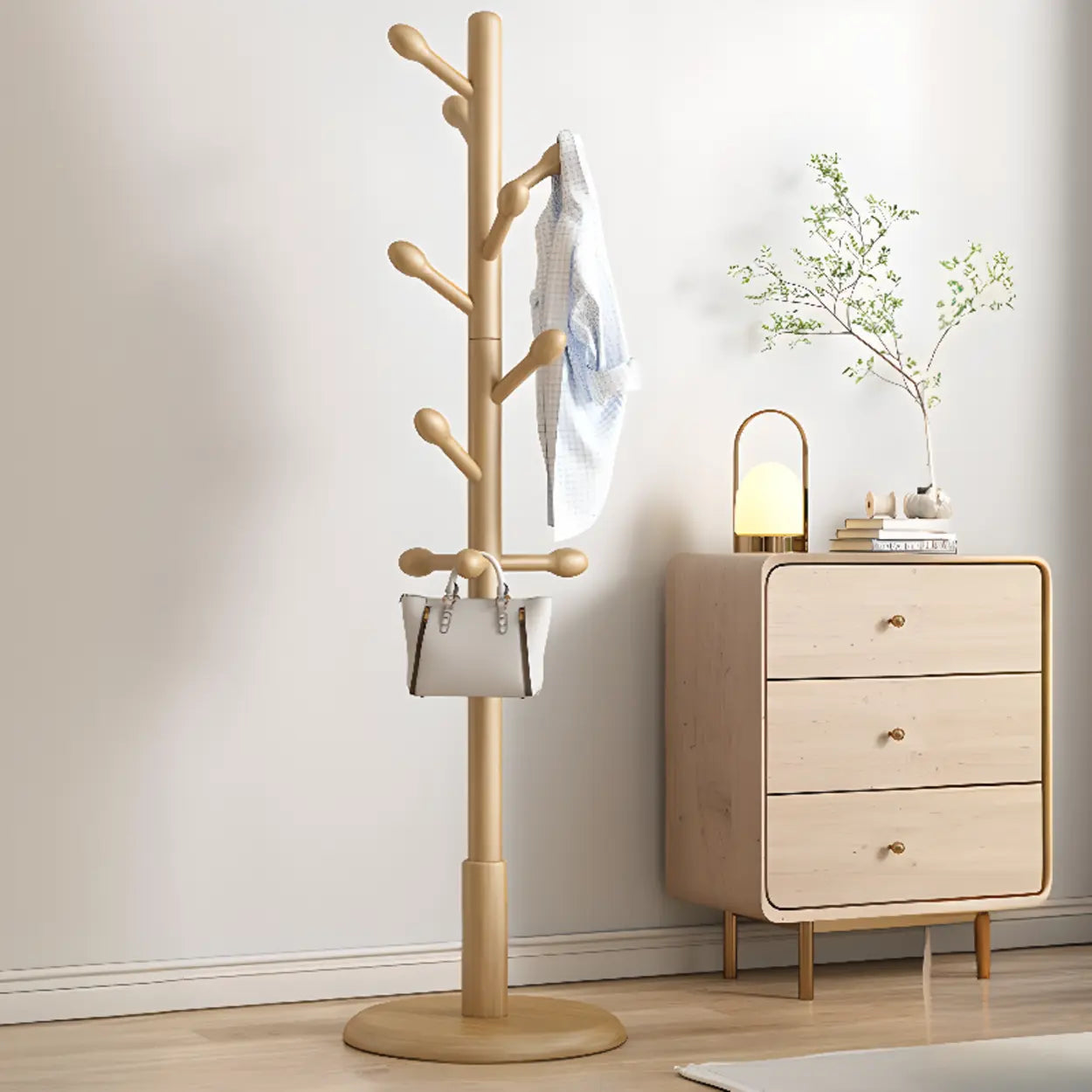 Tree Wood Hallway Brown Tall Coat Rack