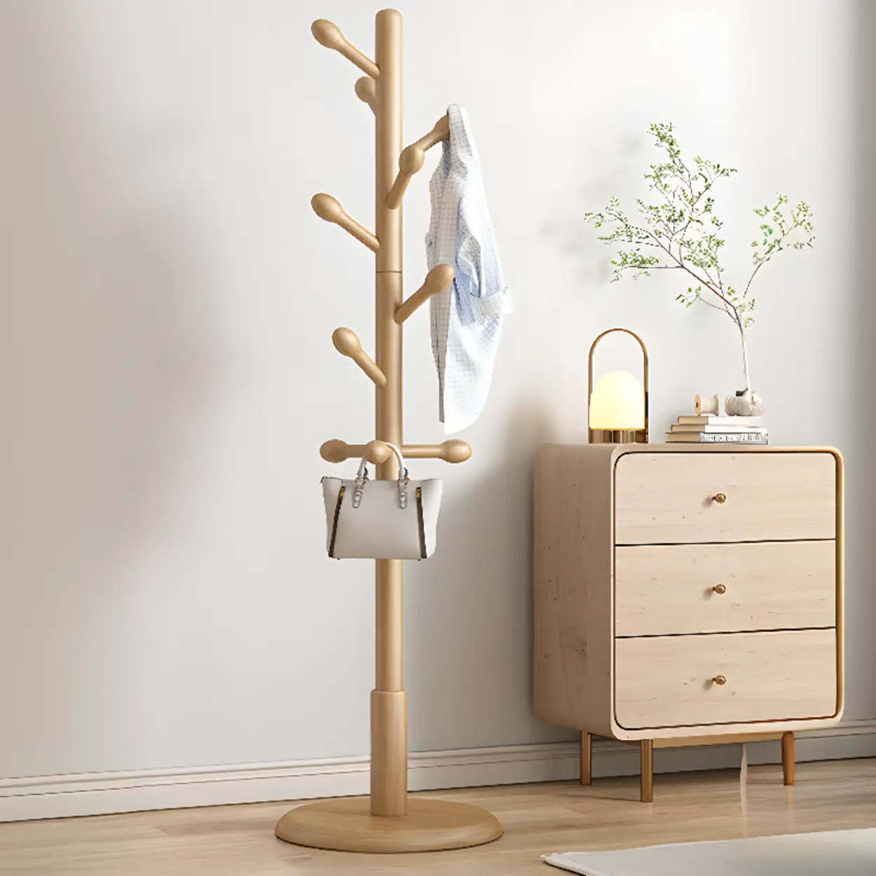 Tree Wood Hallway Brown Tall Coat Rack