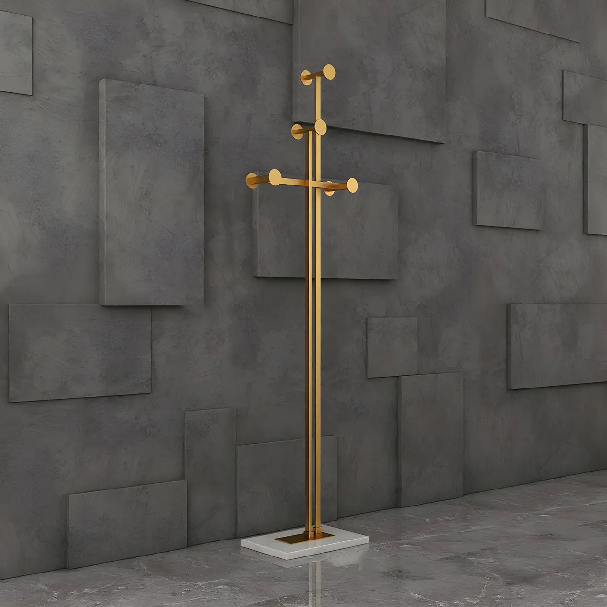 Tree-Shape Tall Freestanding Coat Rack — Black and White