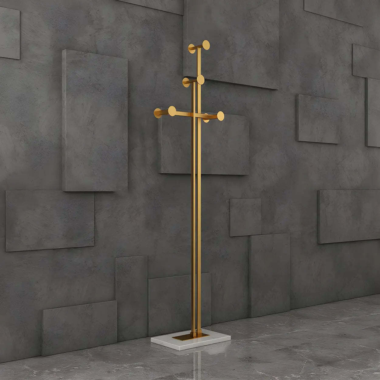Tree-Shape Tall Freestanding Coat Rack — Black and White