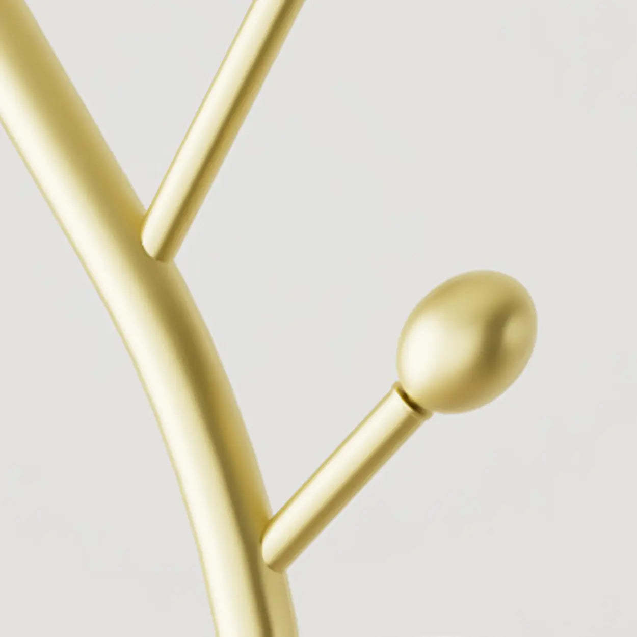 Tree-Shaped Gold Metal Freestanding Coat Rack