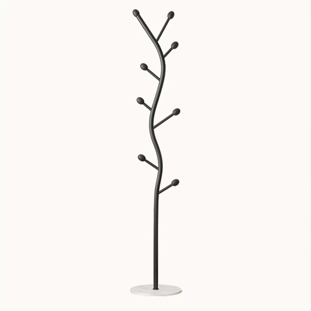 Tree-Shaped Gold Metal Freestanding Coat Rack — Black/ Gray