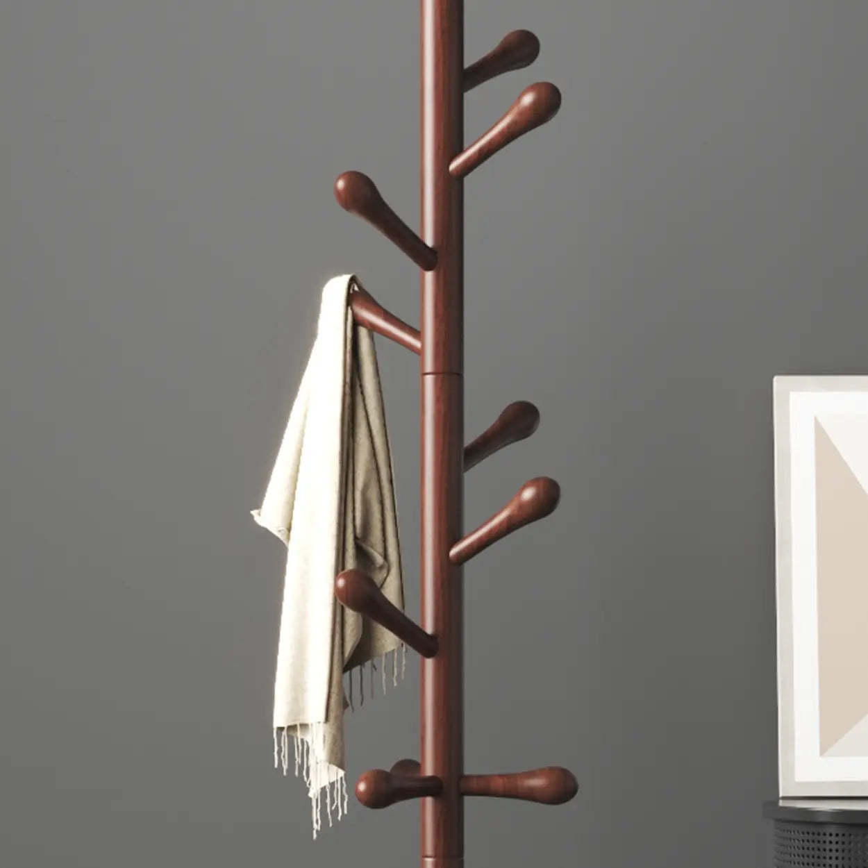 Nut-Brown Beech Wood Tree-Style Coat Rack