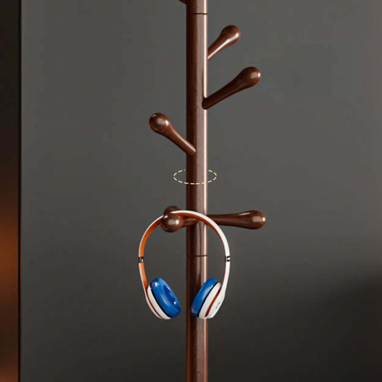Nut-Brown Beech Wood Tree-Style Coat Rack