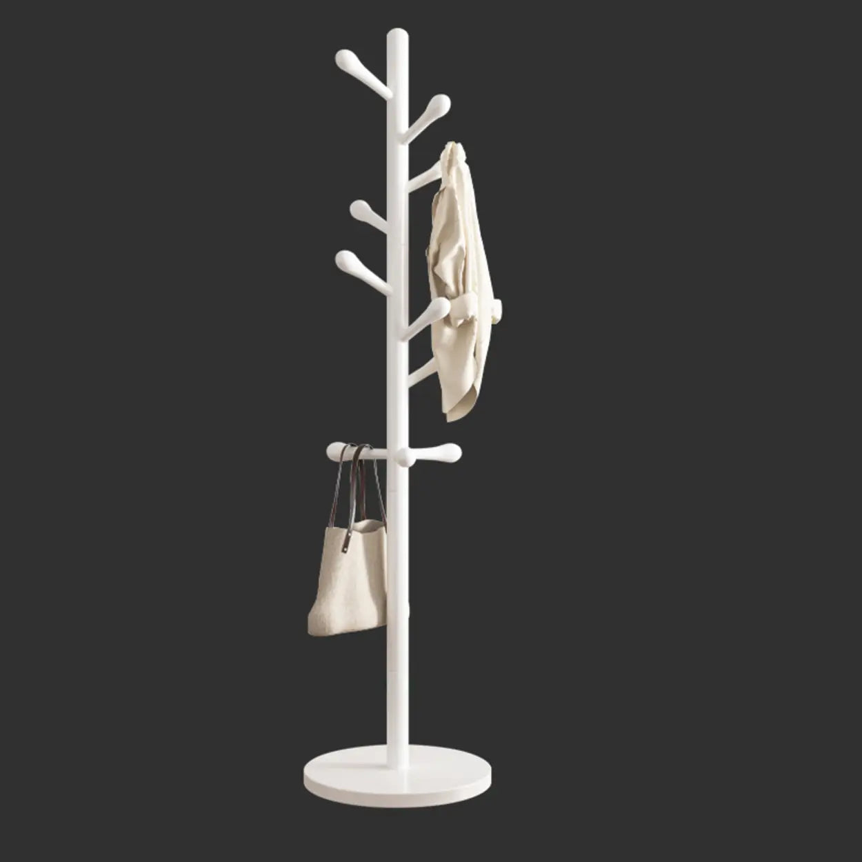 Nut-Brown Beech Wood Tree-Style Coat Rack