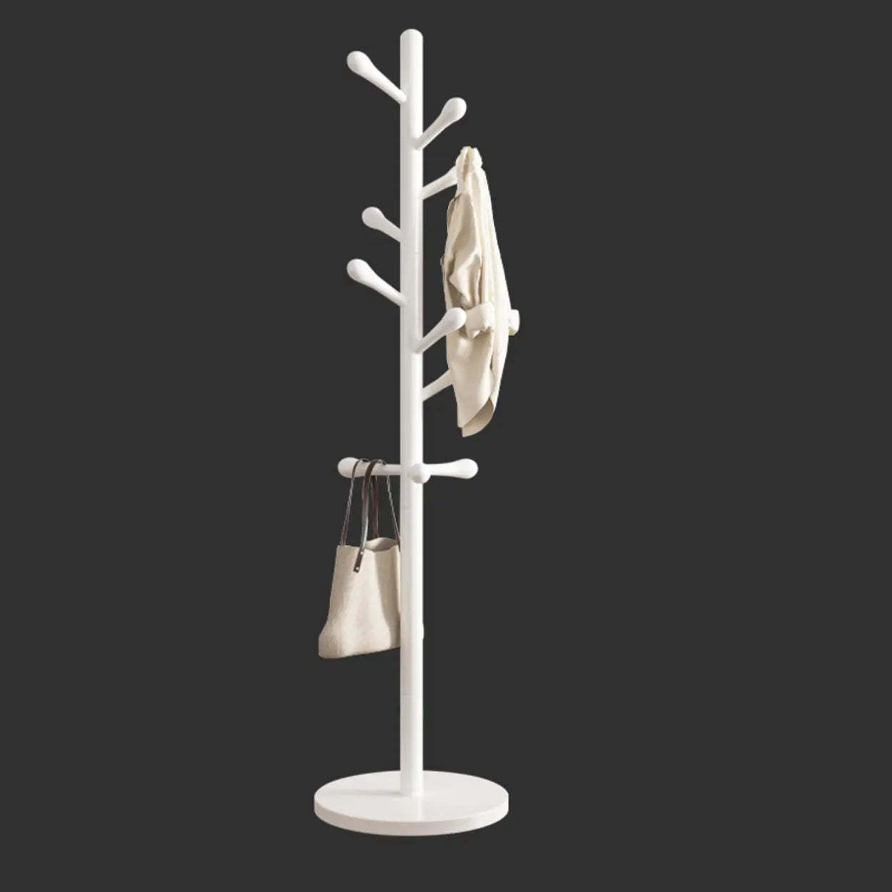 Lighom modern coat nut-brown white hall trees & coat racks in wood
