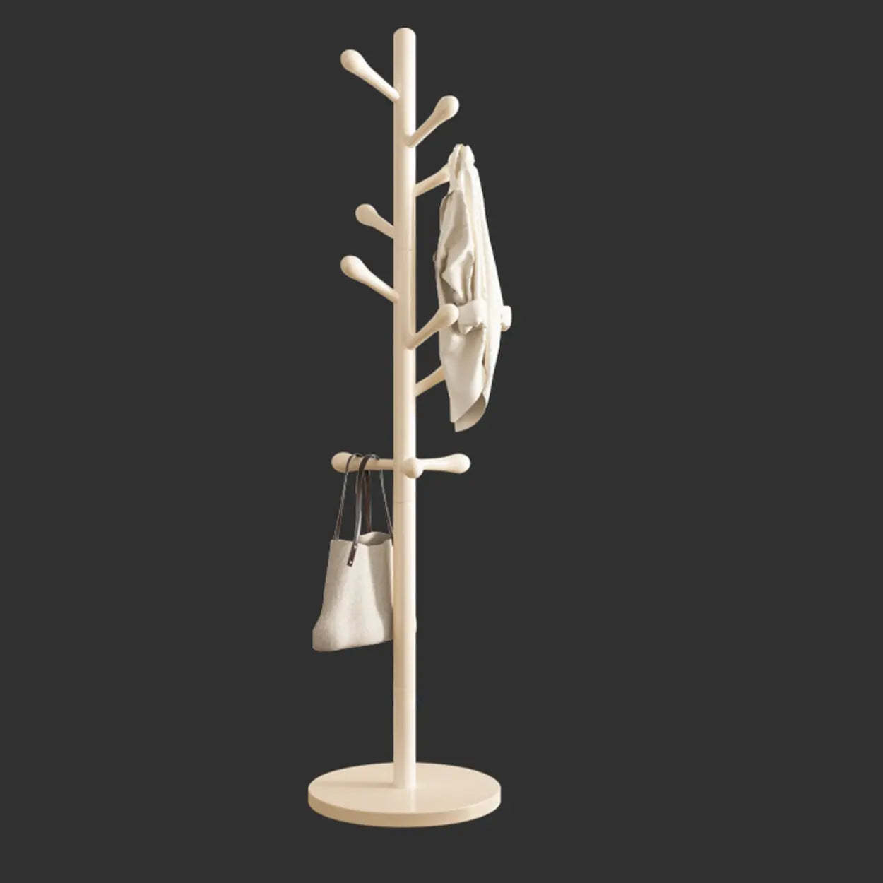 Nut-Brown Beech Wood Tree-Style Coat Rack
