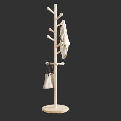 Nut-Brown Beech Wood Tree-Style Coat Rack