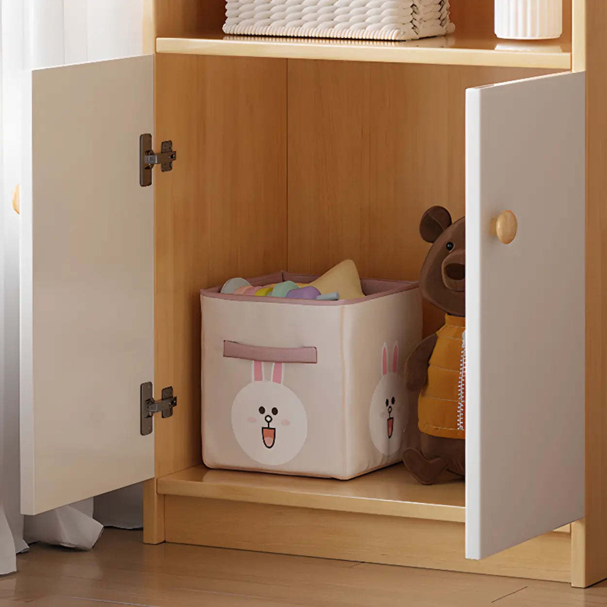 Trendy Blue Closed-Back Wood Vertical Bookcase