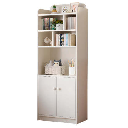 Trendy Blue Closed-Back Wood Vertical Bookcase