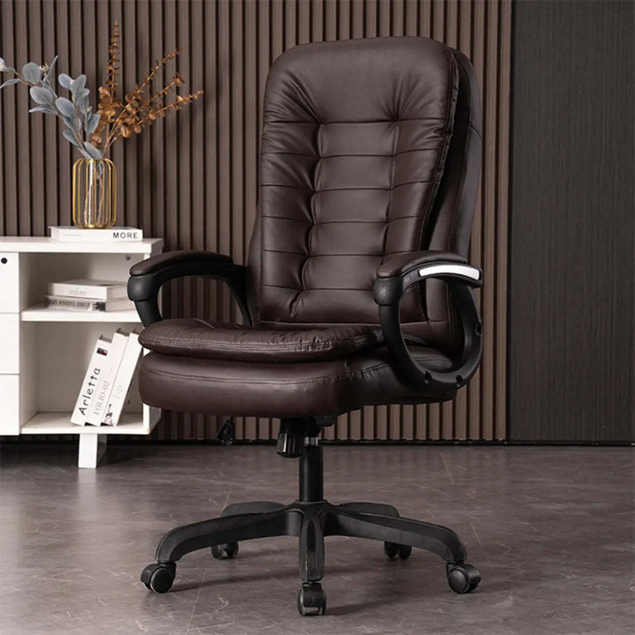 Leather trendy leather office chairs — Genuine Leather / Brown