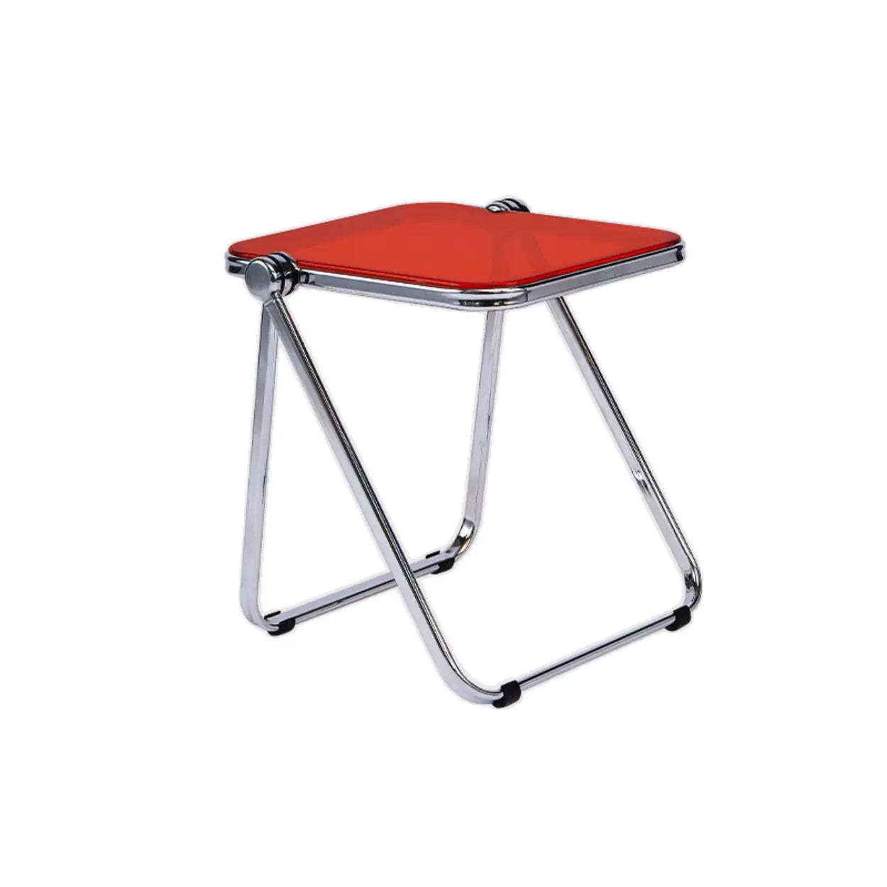 Trendy Folding Silver Compact Rectangular Metal Side Table