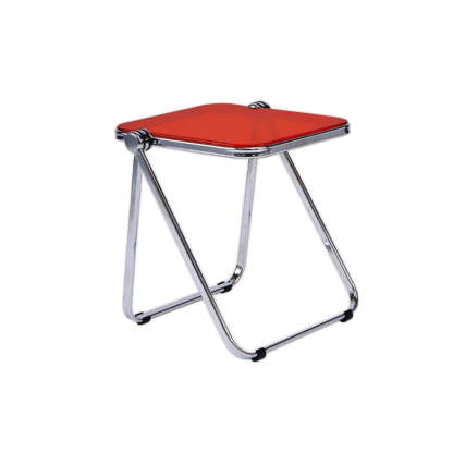 Trendy Folding Silver Compact Rectangular Metal Side Table