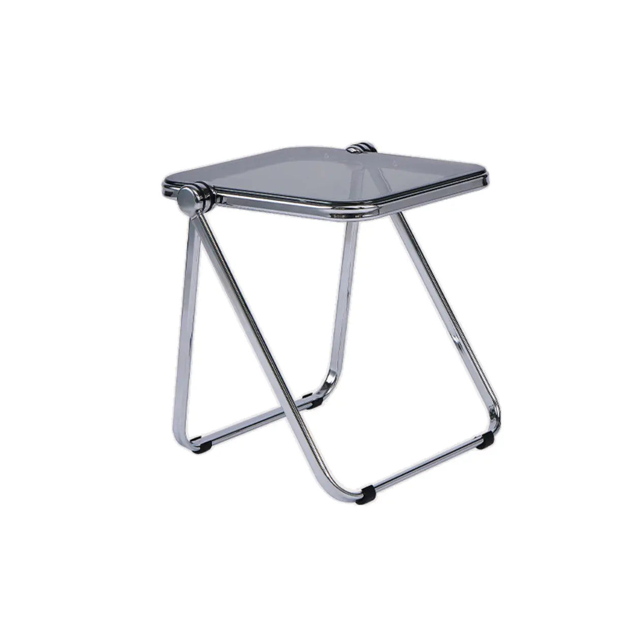 Trendy Folding Silver Compact Rectangular Metal Side Table
