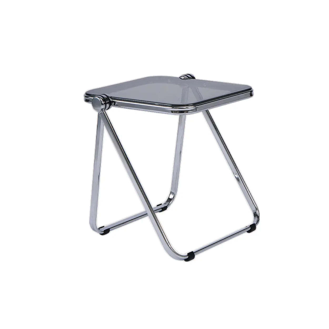 Trendy Folding Silver Compact Rectangular Metal Side Table