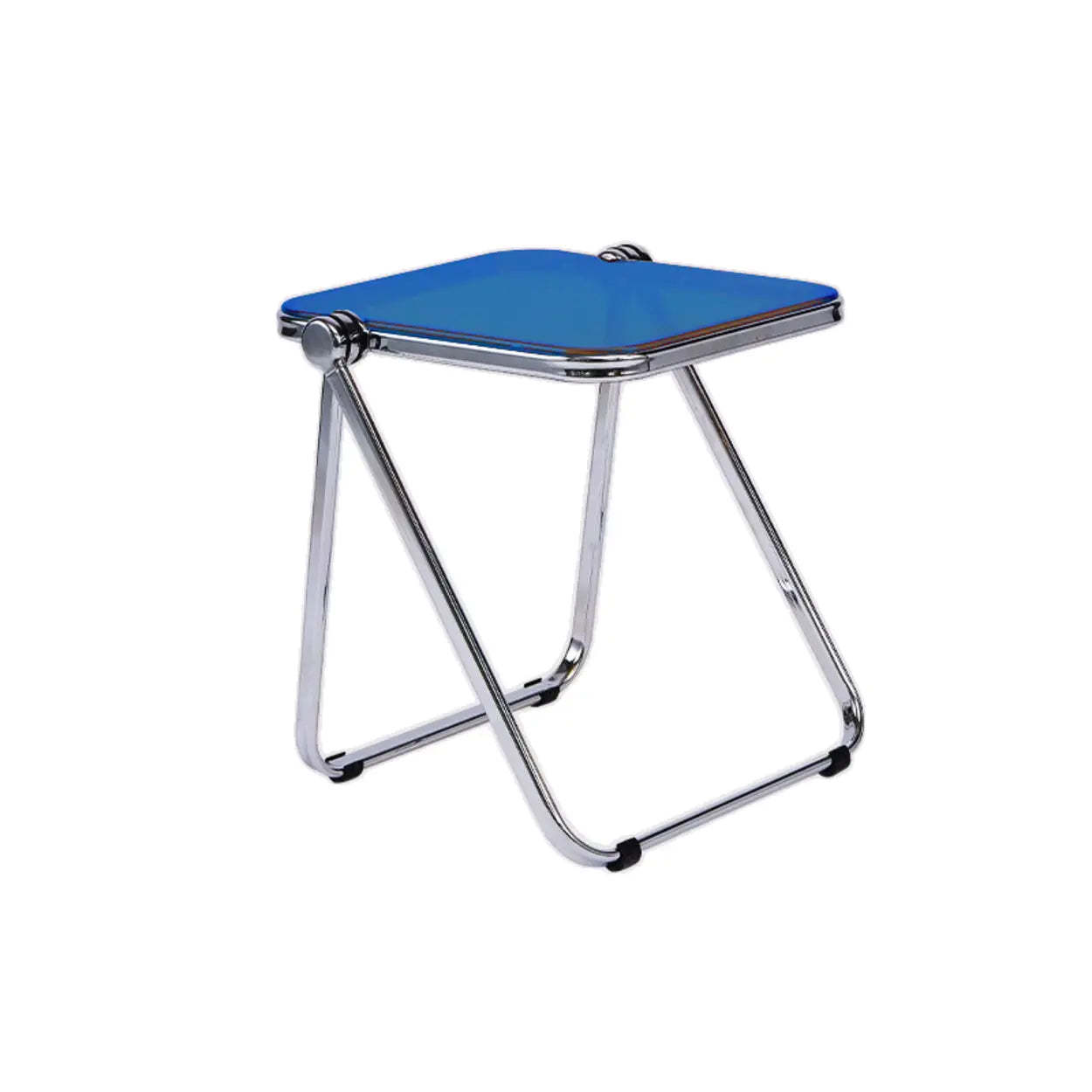 Trendy Folding Silver Compact Rectangular Metal Side Table