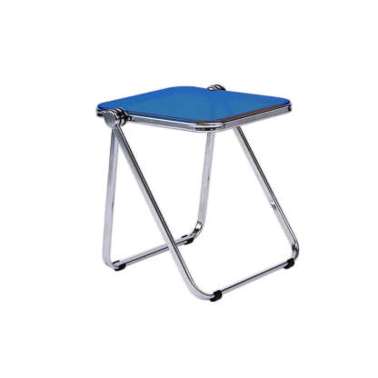 Trendy Folding Silver Compact Rectangular Metal Side Table