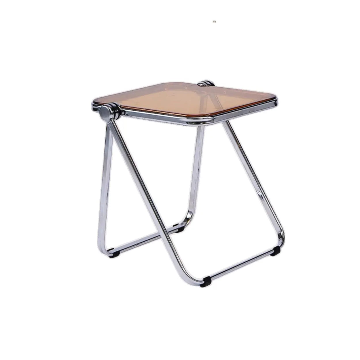 Trendy Folding Silver Compact Rectangular Metal Side Table — Tawny