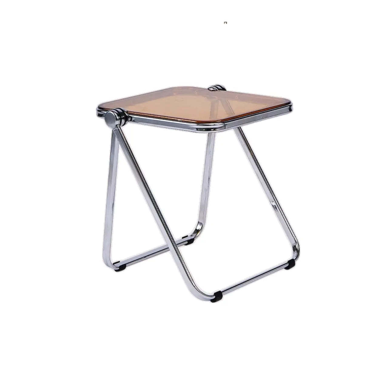 Trendy Folding Silver Compact Rectangular Metal Side Table — Tawny