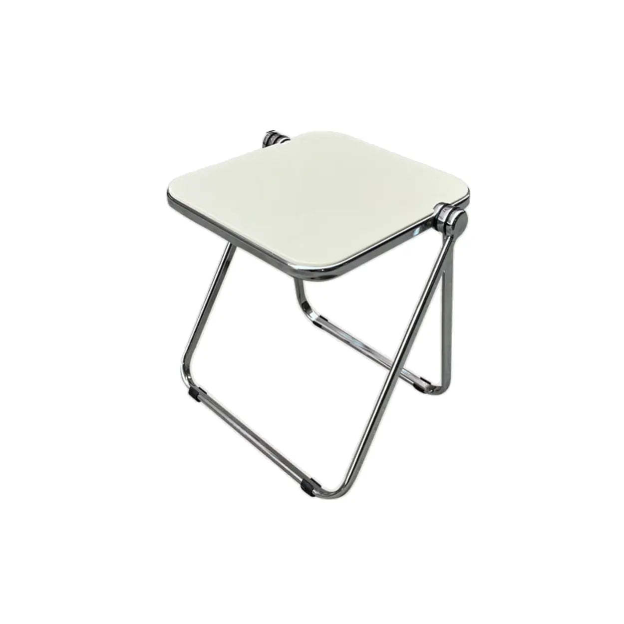 Trendy Folding Silver Compact Rectangular Metal Side Table