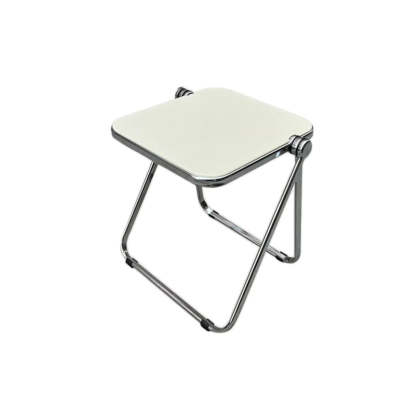 Trendy Folding Silver Compact Rectangular Metal Side Table