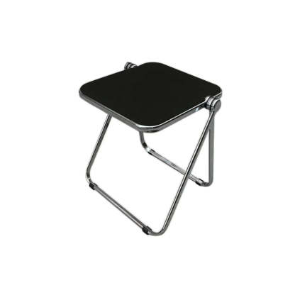 Trendy Folding Silver Compact Rectangular Metal Side Table