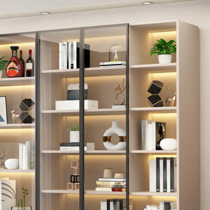 White Rectangular Glass Display Cabinet