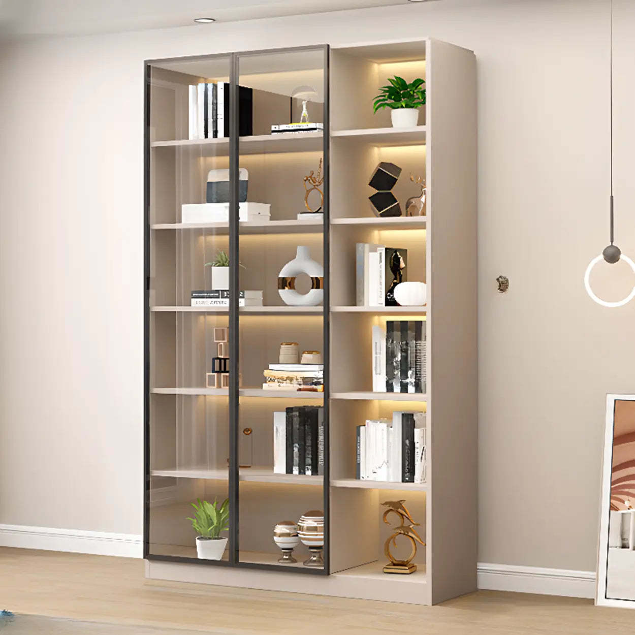 White Rectangular Glass Display Cabinet