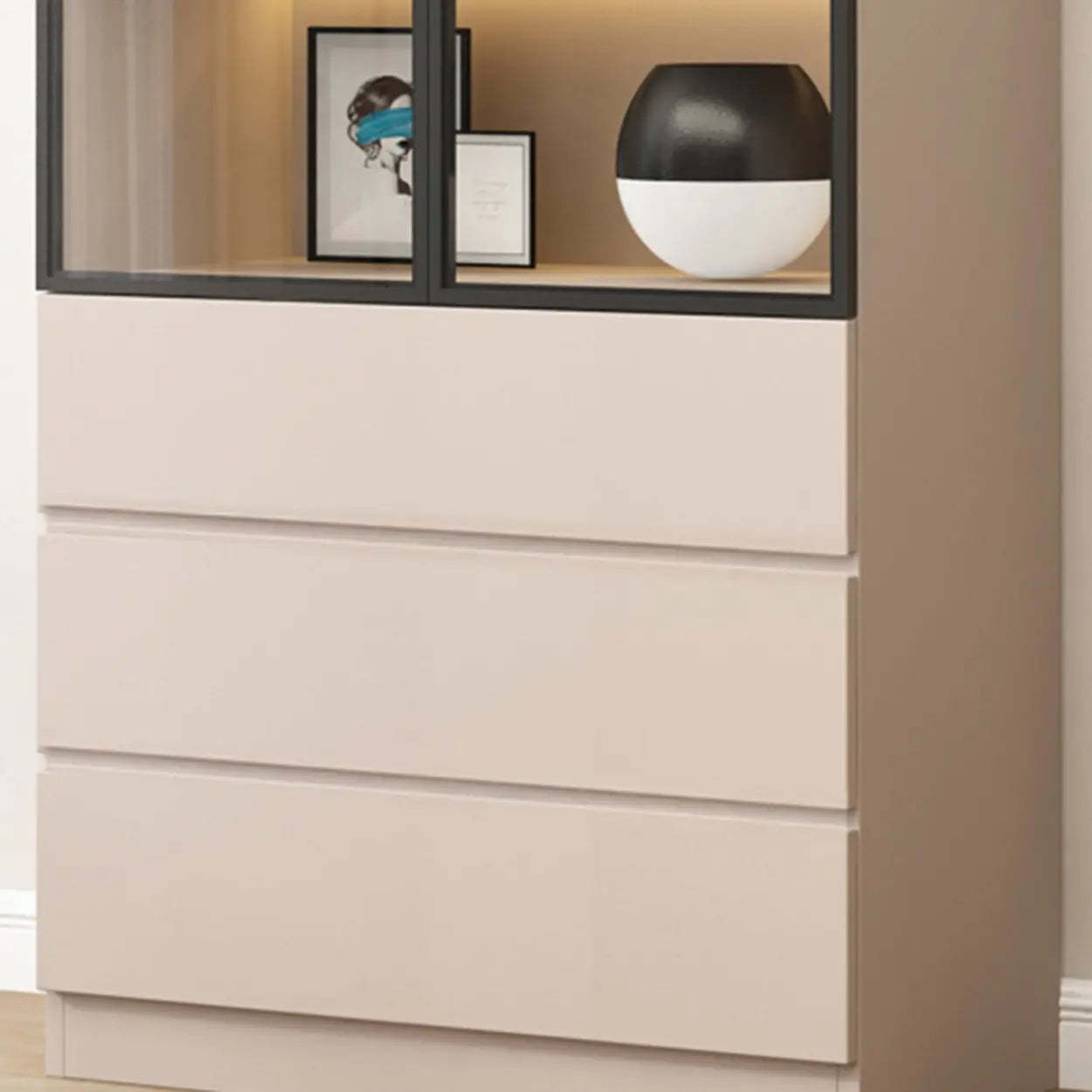 White Rectangular Glass Display Cabinet